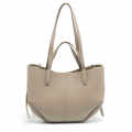 Polene Grained Beige Leather Tote Bag-thumb-0
