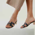 Hermes Oasis Black Heel Sandal-thumb-4