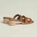 Hermes Oasis Brown Heel Sandal-thumb-2