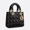 Lady Dior Signature Black Handbag-thumb-2