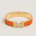 Hermes Orange Clic H Bracelet-thumb-0