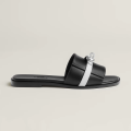 Hermes Paris Birkin Black Premium Quality Women's Flat Sandals-thumb-0