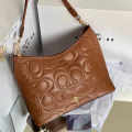Coach Emboss Laurel Brown Hobo Bag-thumb-0