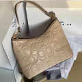 Coach Emboss Laurel Beige Hobo Bag-thumb-0