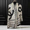 Chanel Designer White Silk Stole-thumb-2