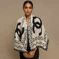 Chanel Designer White Silk Stole-thumb-0