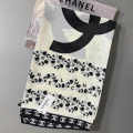 Chanel Designer White Silk Stole-thumb-3