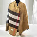 Burberry Designer Reversible Brown Silk Stole-thumb-0