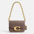 Coach Idol Signature Beige Handbag-thumb-0