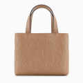 Armani Exchange Glossy Embossed Logo Beige Tote Bag-thumb-1