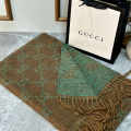 Gucci GG Monogram Bee Warm Brown Woolen Stole-thumb-0
