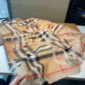 Burberry Square Shape Beige Silk Stole-thumb-2