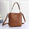 Coach Willow Emboss Brown Bucket Bag-thumb-0