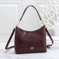 Coach Crocodile Embossed Wine Hobo Bag-thumb-0