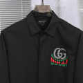 Gucci GG Embroidery Black Cotton Shirt-thumb-2