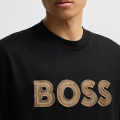 Boss Embroidery Black Cotton Sweatshirt-thumb-1