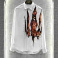 Gucci Tiger Claw & Eye Graphic White Cotton Shirt-thumb-0