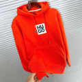 Hugo Orange Embroidered Women Hoodie-thumb-1