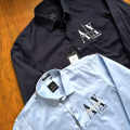 Armani Exchange Men's Mixmag Regular Fit Navy Blue Cotton Shirt-thumb-4