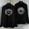 Versace Milano Couture Crystal Embellishment Black Shirt-thumb-3