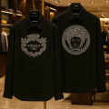 Versace Milano Couture Crystal Embellishment Black Shirt-thumb-4