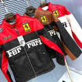 Ferrari F1 Racing Black & Red Leather Jacket-thumb-10