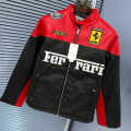 Ferrari F1 Racing Black & Red Leather Jacket-thumb-1