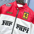 Ferrari F1 Racing White & Red Leather Jacket-thumb-3
