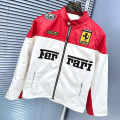 Ferrari F1 Racing White & Red Leather Jacket-thumb-1