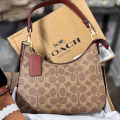 Coach C Logo Small Brown Hobo Bag-thumb-0