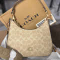 Coach C Logo Small Beige Hobo Bag-thumb-0