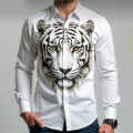 Gucci Tiger Print White Cotton Shirt-thumb-0