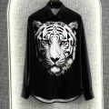 Gucci Tiger Print Black Cotton Shirt-thumb-0