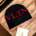 Valentino Black & Red Cashmere Beanie-thumb-1