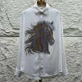 Hermès Crystal-Embroidery Horse Logo White Premium Shirt-thumb-1