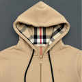 Burberry 'Hove' Check Hood Embroidery Logo Zip Hoodie-thumb-1