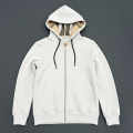 Burberry Hood Embroidery Logo White Zip Hoodie-thumb-4