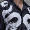 Balmain Paris Black Dragon Print Shirt-thumb-2