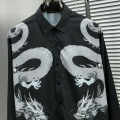 Balmain Paris Black Dragon Print Shirt-thumb-1