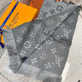 Louis Vuitton Grey Cashmere Wool Blend Scarf-thumb-3