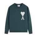 Ami Paris Dark Green Crewneck Pullover-thumb-0