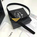 Prada Milano Gold Triangle Beige Belt-thumb-0