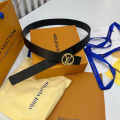 Louis Vuitton Black & Golden Premium Quality Belt-thumb-0