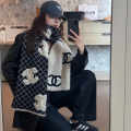 Chanel Reversible Black Woolen Muffler-thumb-1
