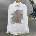 Hermès Embroidery Horse Logo White Premium Shirt-thumb-0