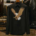 Armani Exchange Black Eagle Print Cotton Shirt-thumb-1