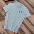 Coach Embroidered logo Striped Pique Sky Blue Polo T-shirt-thumb-1