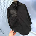 Armani Exchange Eagle Print Black Cotton Shirt-thumb-3