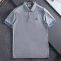Burberry Embroidered logo Grey Premium Polo T-shirt-thumb-0