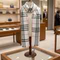 Burberry Check Cashmere White Stole-thumb-1